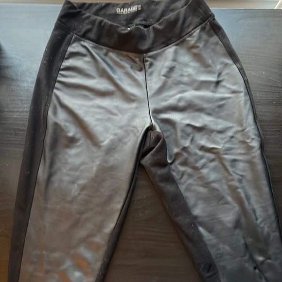 Fake Leather Fronted Leggings - Picture 1 of 4